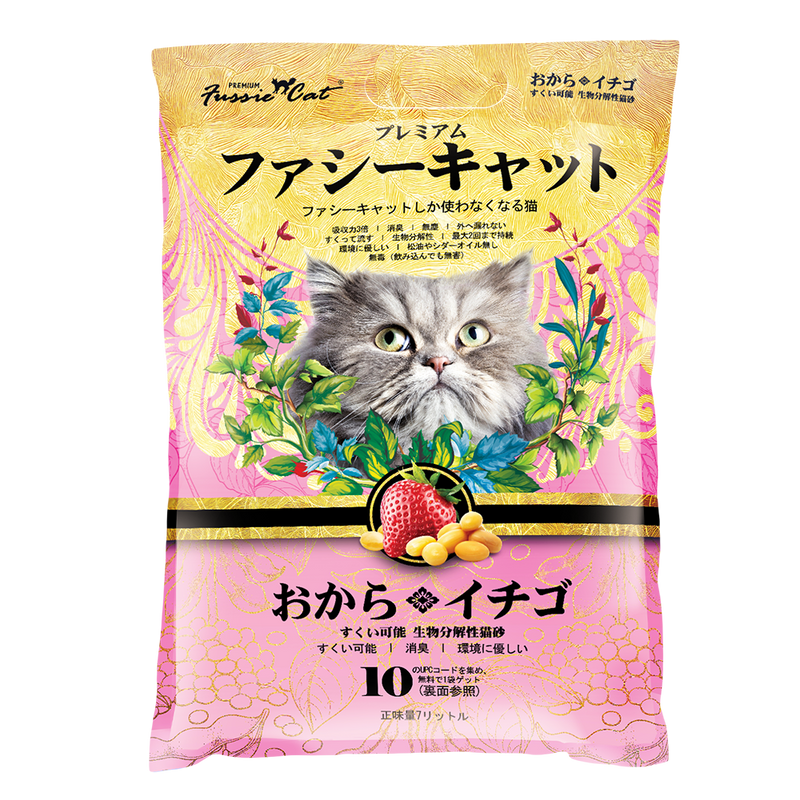 Fussie Cat Japanese Soybean Litter Strawberry 7L