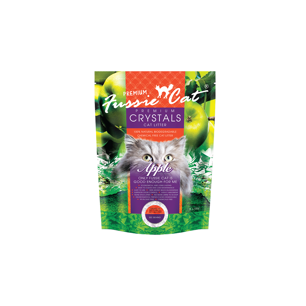Fussie Cat Premium Crystals Litter Apple 5L