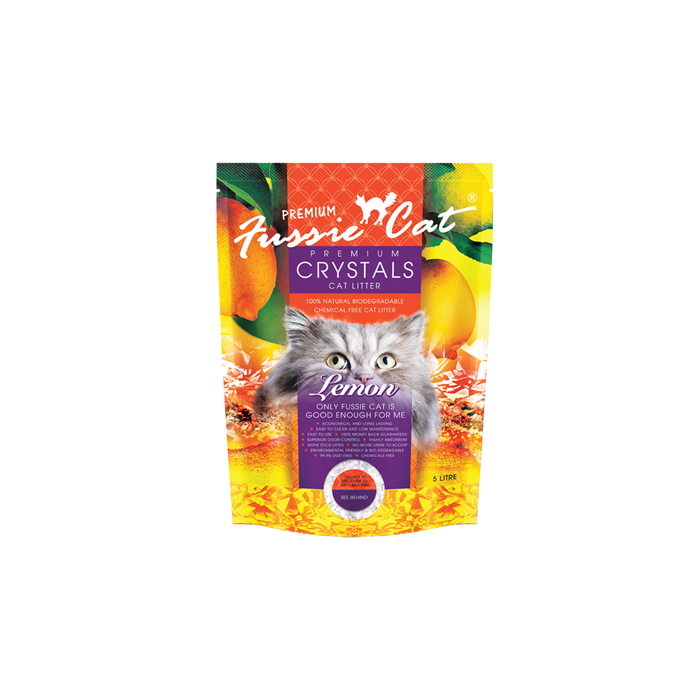 Fussie Cat Premium Crystals Litter Lemon 5L