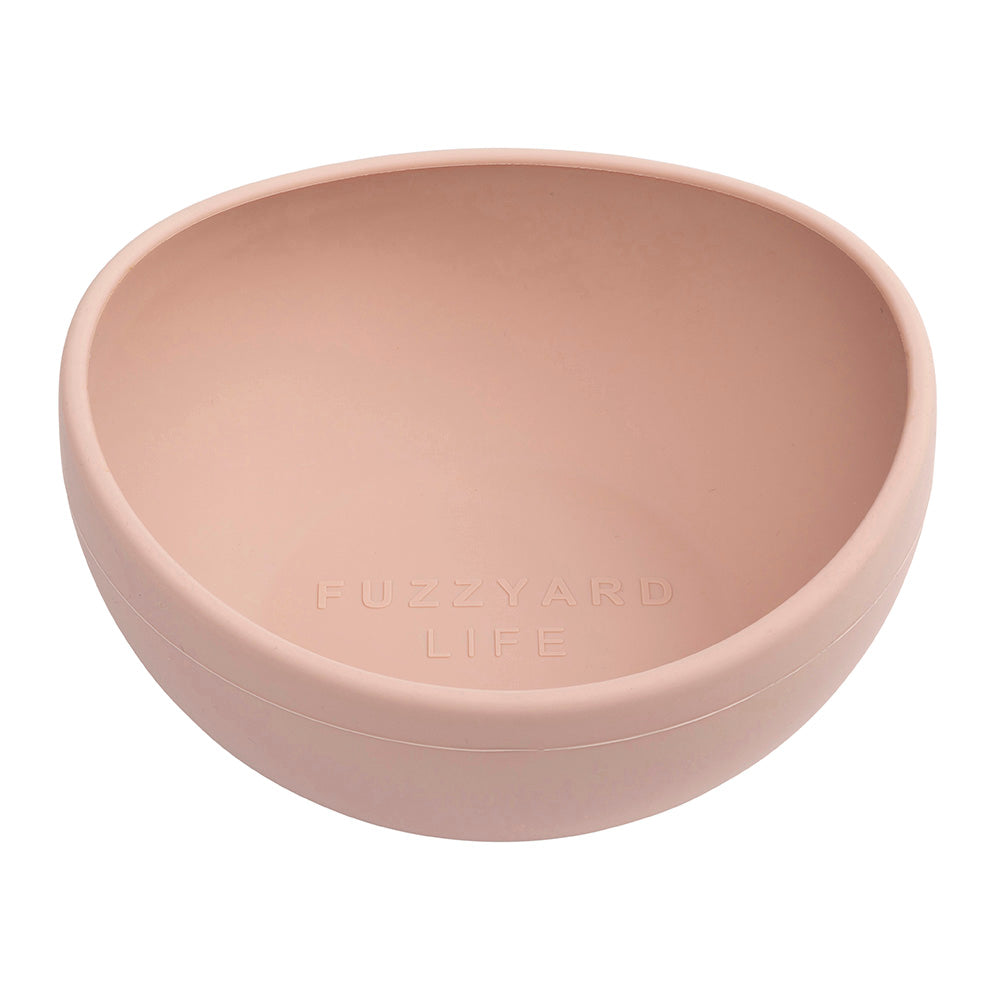 FuzzYard Dog Bowl Silicone Soft Blush L