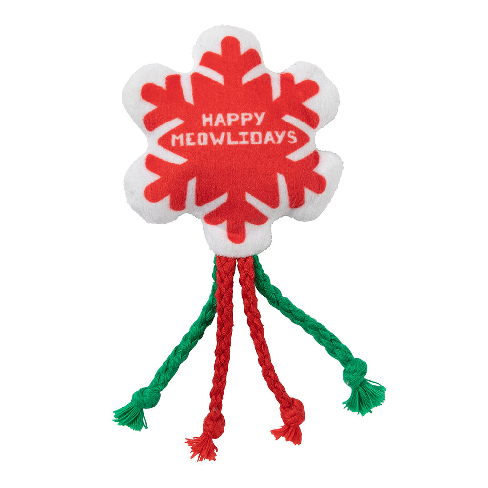 Fuzzyard Happy Howlidays Plush Cat Toy - Happy Meowlidays Snowflake