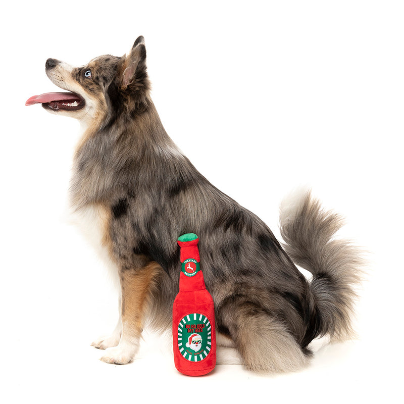 Fuzzyard Happy Howlidays Plush Dog Toy - Ho Ho Hold My Beer