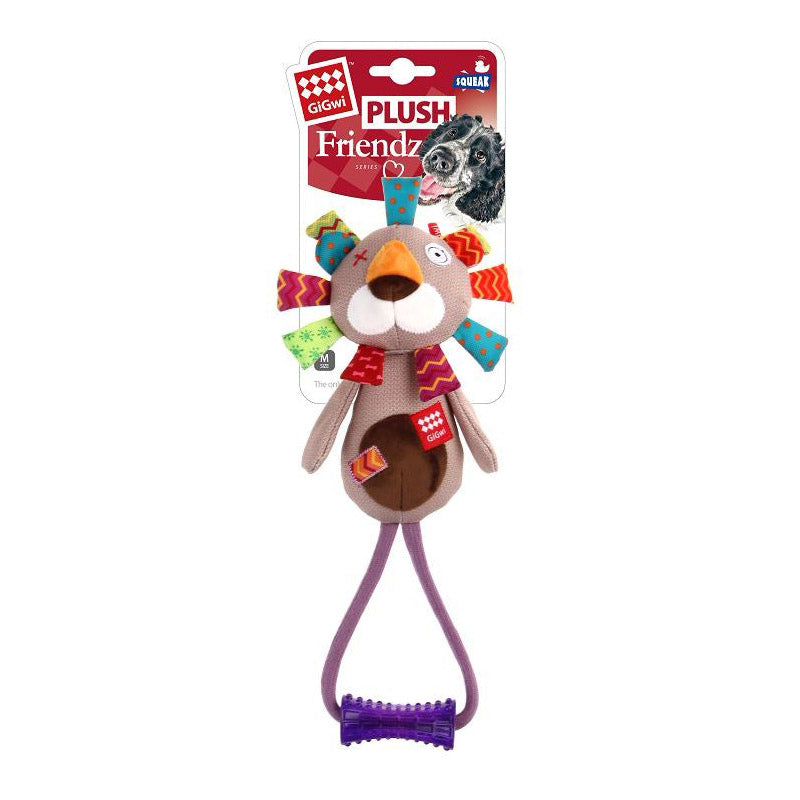 Gigwi Dog Toy Plush Friendz with TPR Johnny Stick Lion