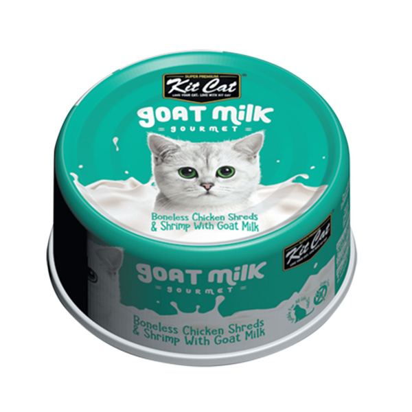 Kit Cat Goat Milk Gourmet Boneless Chicken Shreds & Shrimp 70g