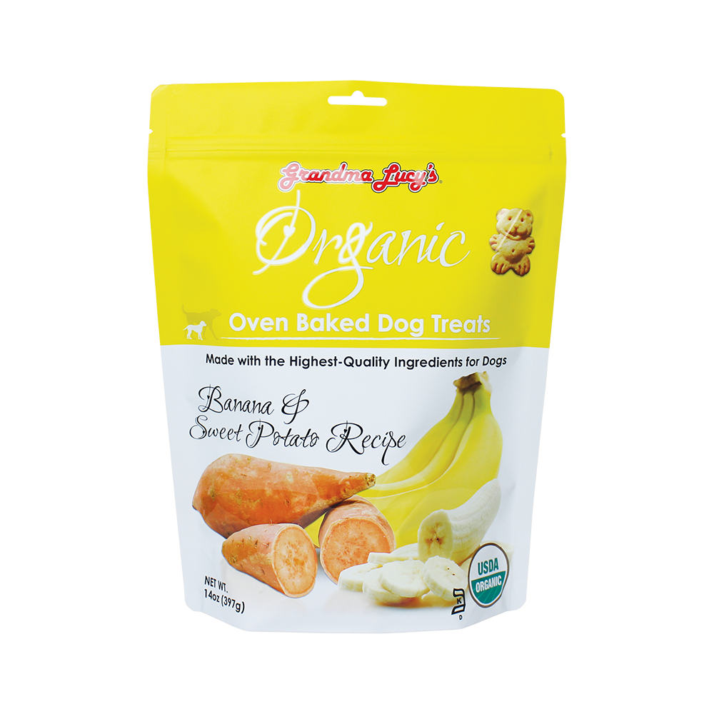 Grandma Lucy's Organic Oven Baked Dog Treats Banana & Sweet Potato 14oz
