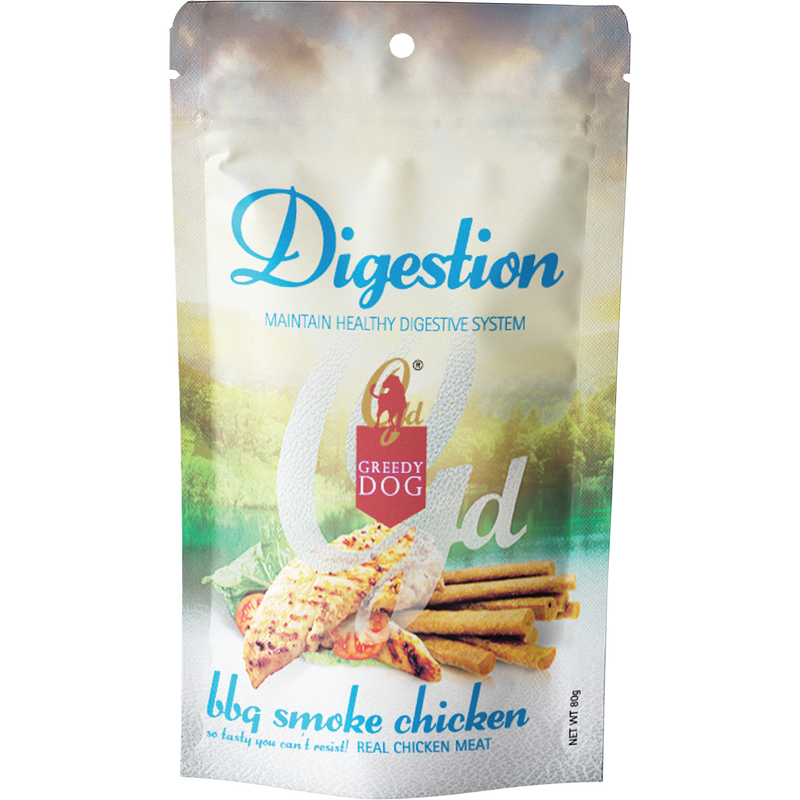 Greedy Dog Treats Digestion BBQ Smoke Chicken 80g