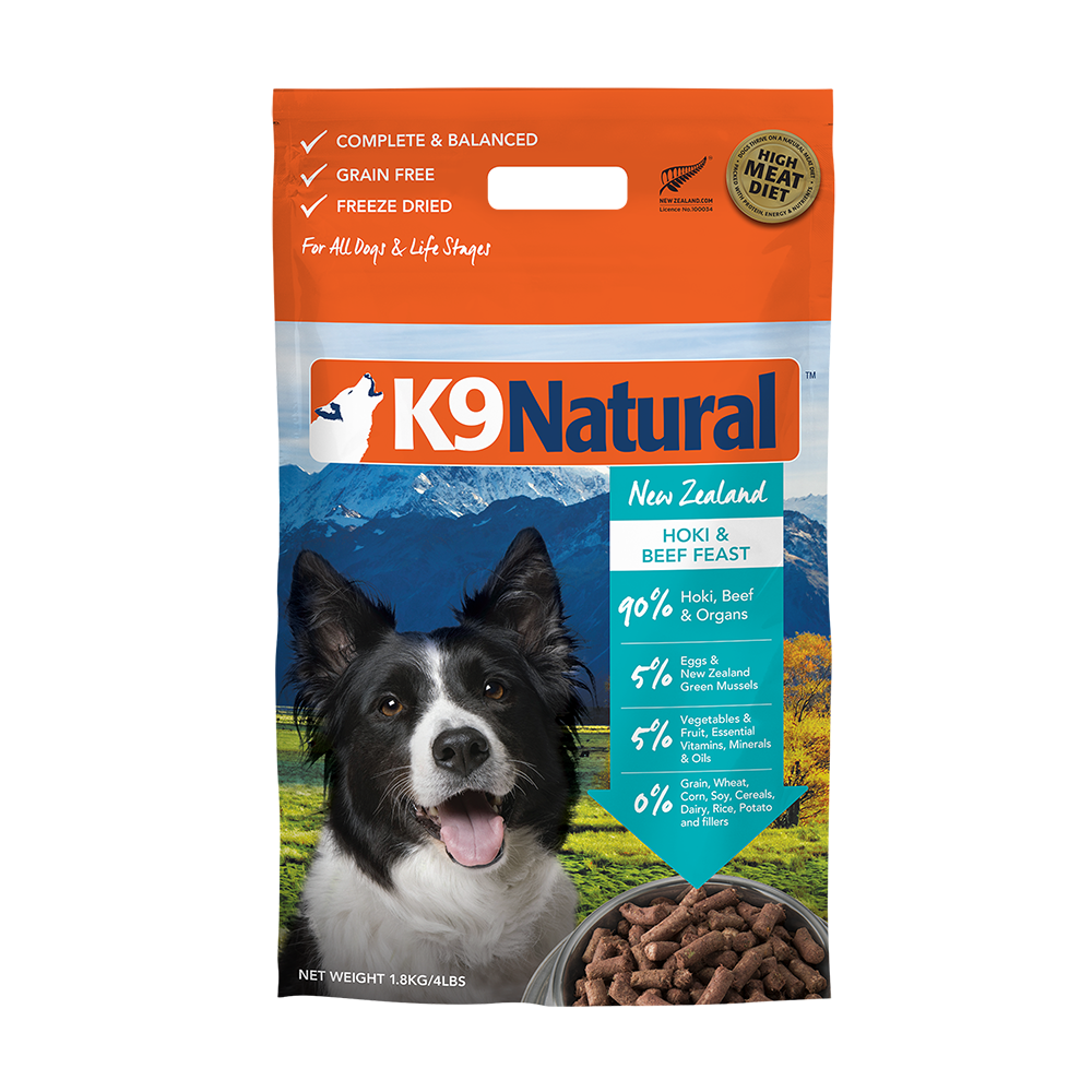 K9 Natural Dog Freeze Dried Hoki & Beef 1.8kg