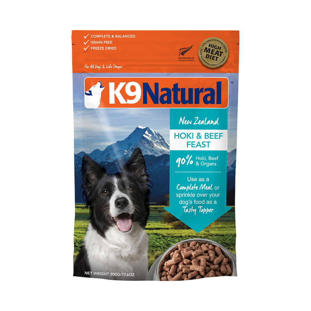 K9 Natural Dog Freeze Dried Hoki & Beef 500g