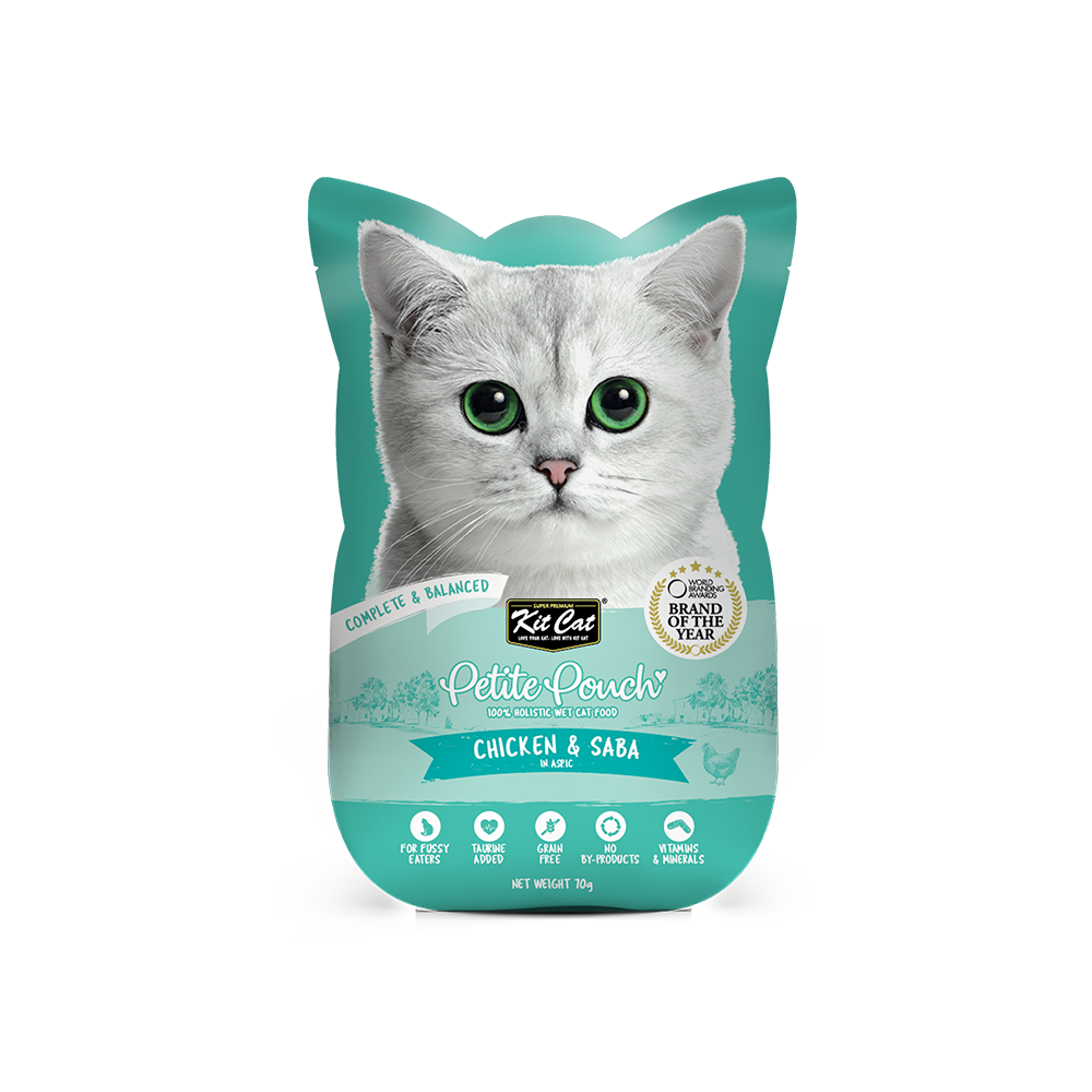 Kit Cat Petite Pouch Complete & Balanced - Chicken & Saba in Aspic 70g