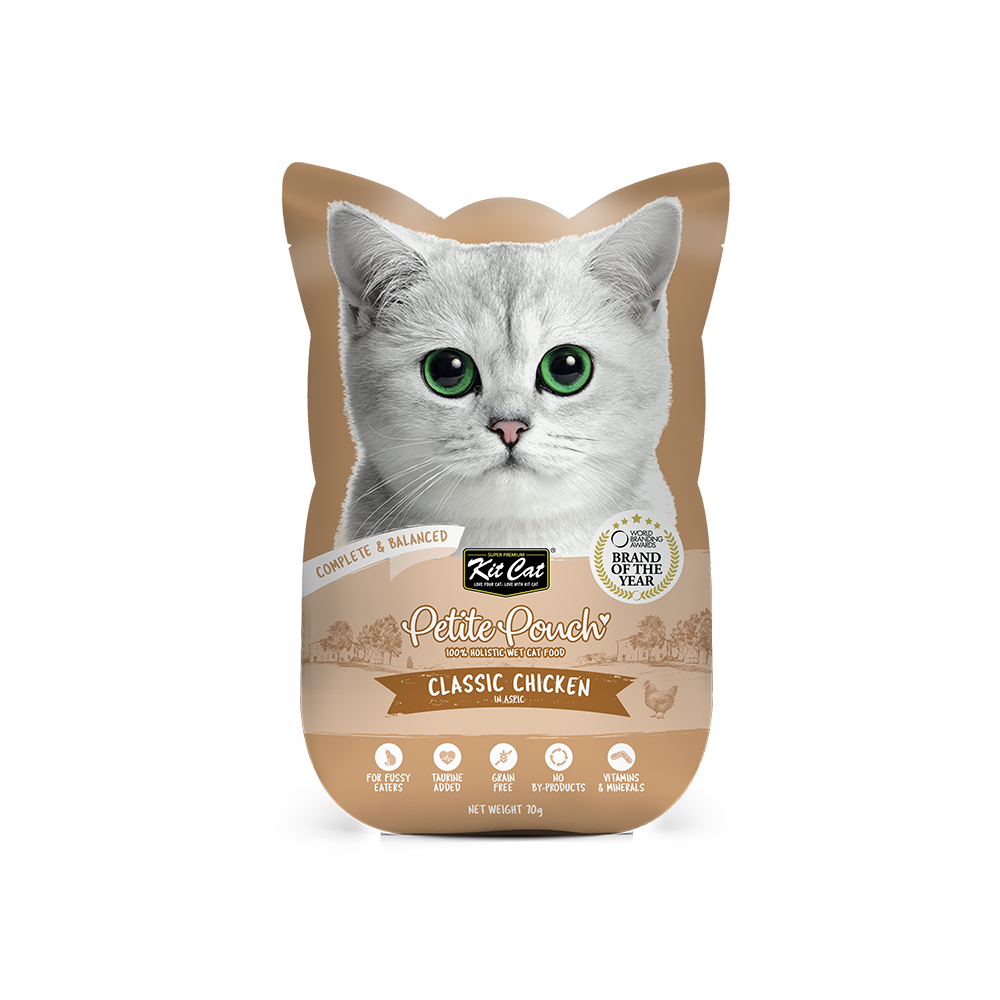 Kit Cat Petite Pouch Complete & Balanced - Classic Chicken in Aspic 70g