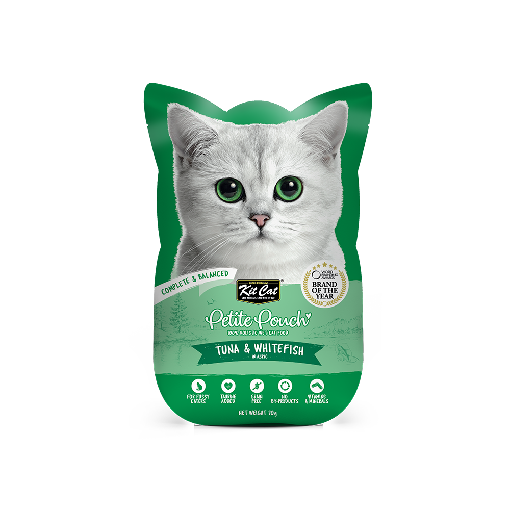 Kit Cat Petite Pouch Complete & Balanced - Tuna & Whitefish in Aspic 70g