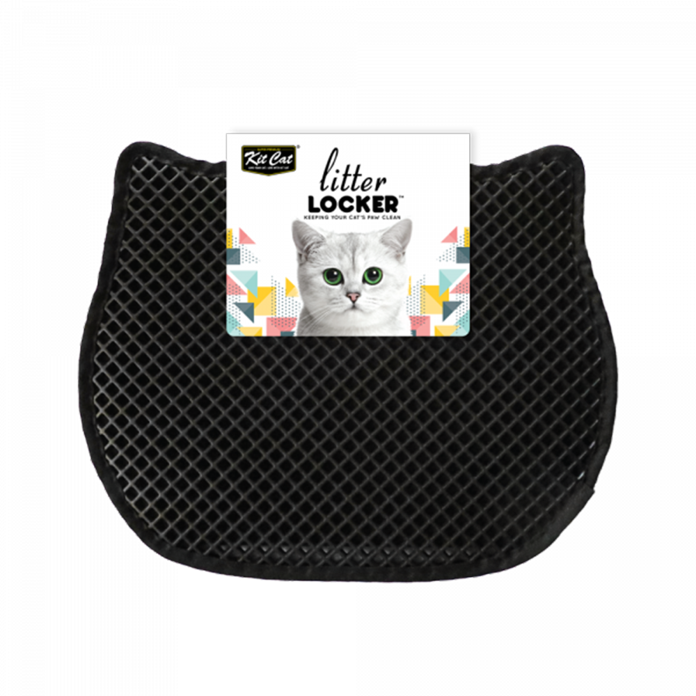 Kit Cat Double Layer Cat Litter Locker Mat Black