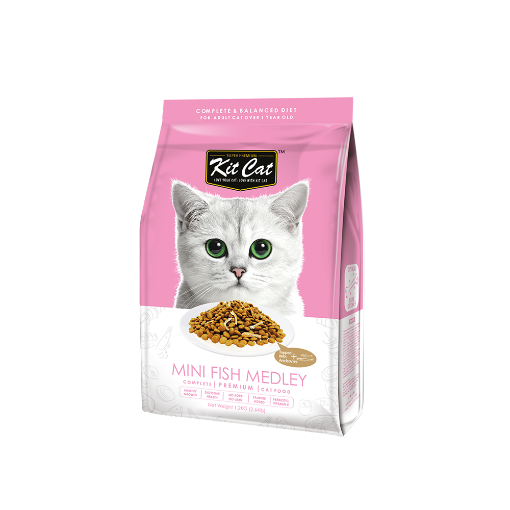 Kit Cat Premium Cat Food Mini Fish Medley 1.2kg