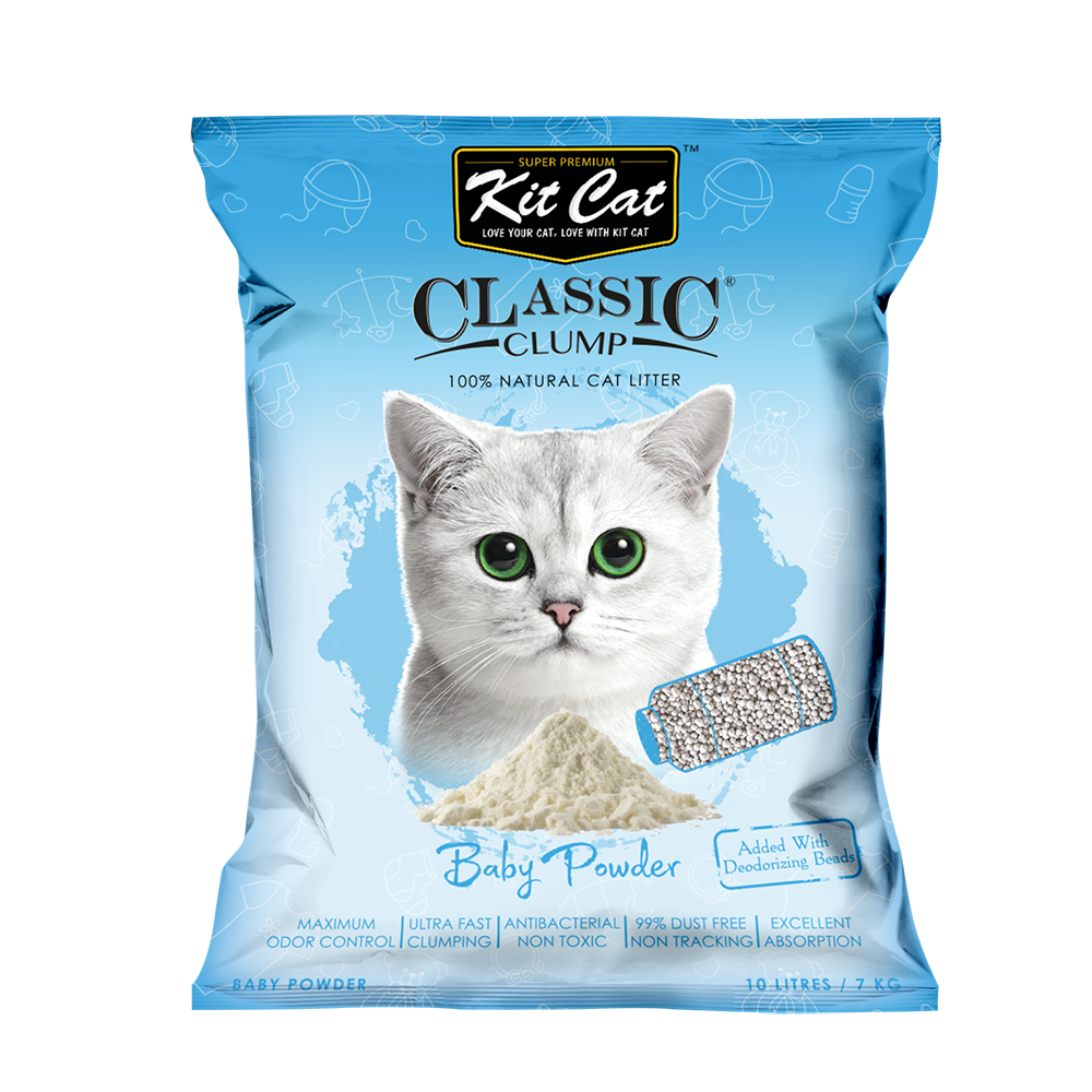Kit Cat Classic Clump Baby Powder Clumping Cat Litter 7kg