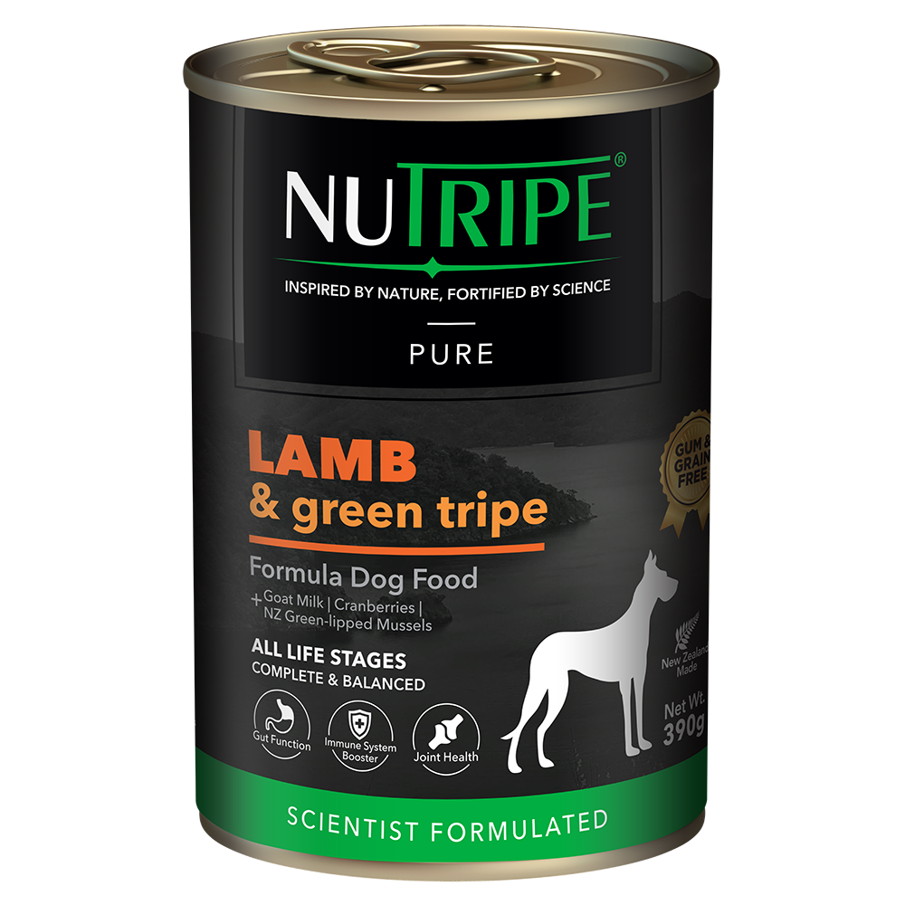 Nutripe Dog Gum & Grain Free Pure Lamb & Green Tripe 390g