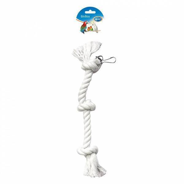 Duvo Birdtoy White Rope 3 Knots 38cm