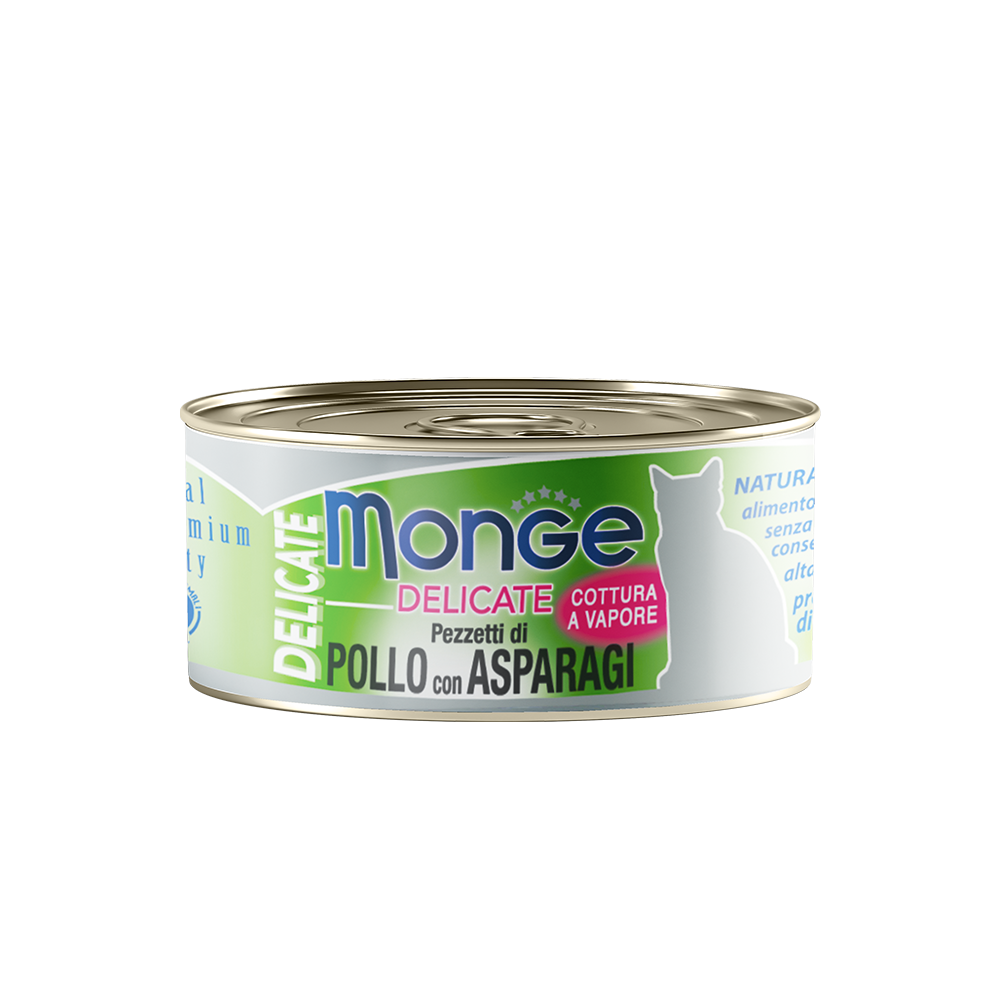 Monge Delicate Chicken with Asparagus Canned Cat Food 80g