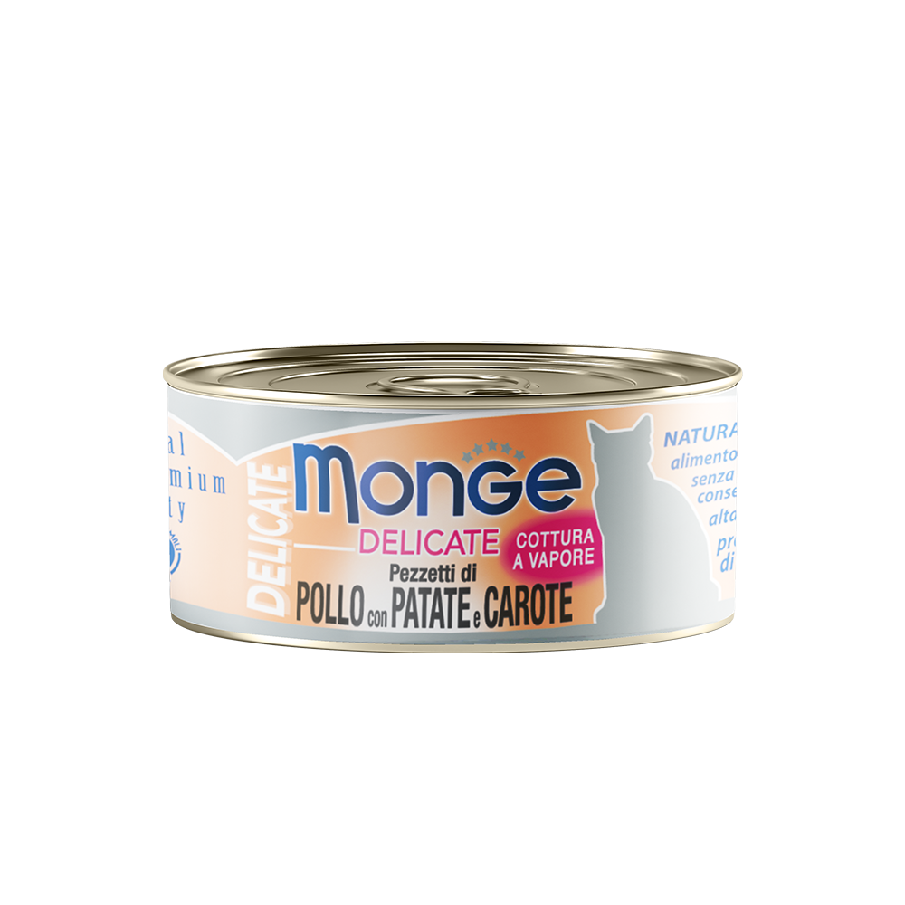 Monge Delicate Chicken with Potato & Carrot Canned Cat Food 80g