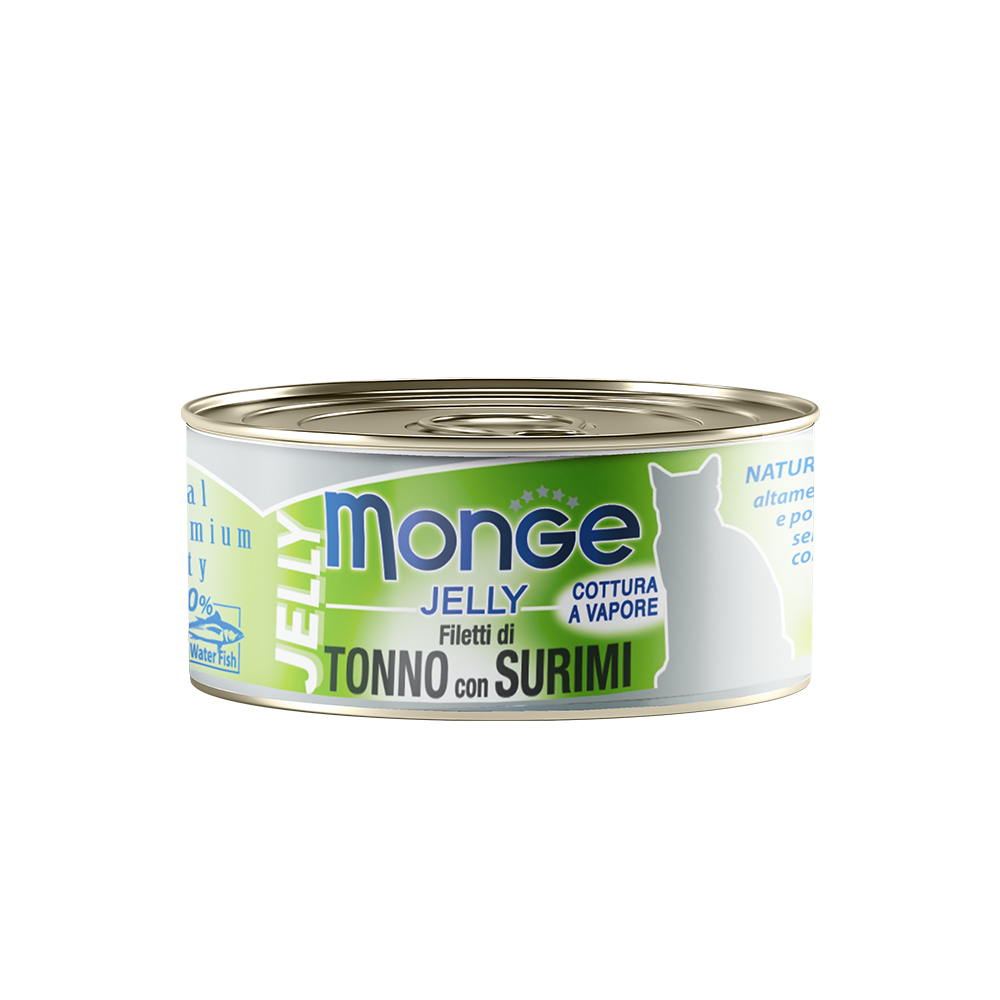 Monge Yellowfin Tuna with Surimi in Jelly Canned Cat Food 80g