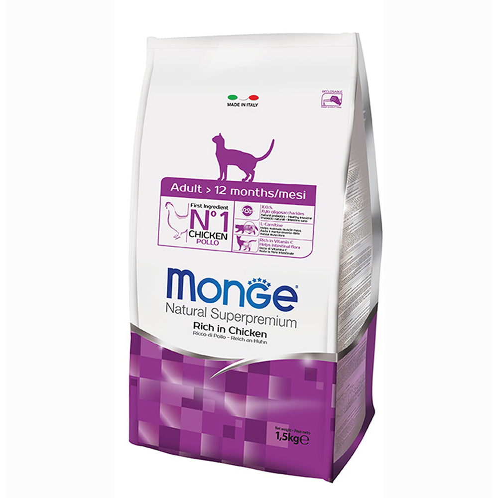 Monge Natural Superpremium Adult Rich in Chicken Dry Cat Food 1.5kg