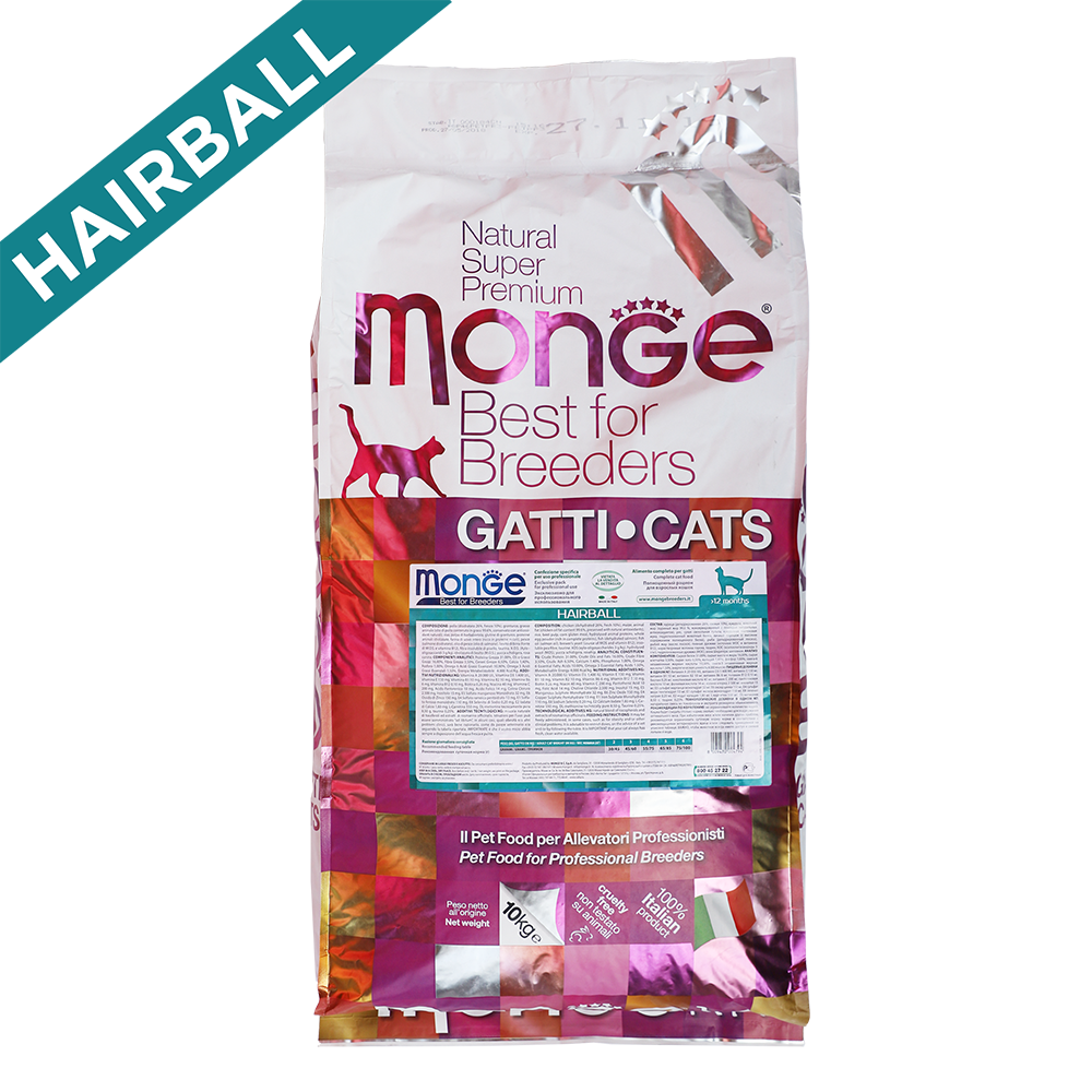 Monge Natural Superpremium Hairball Rich in Chicken Dry Cat Food 10kg