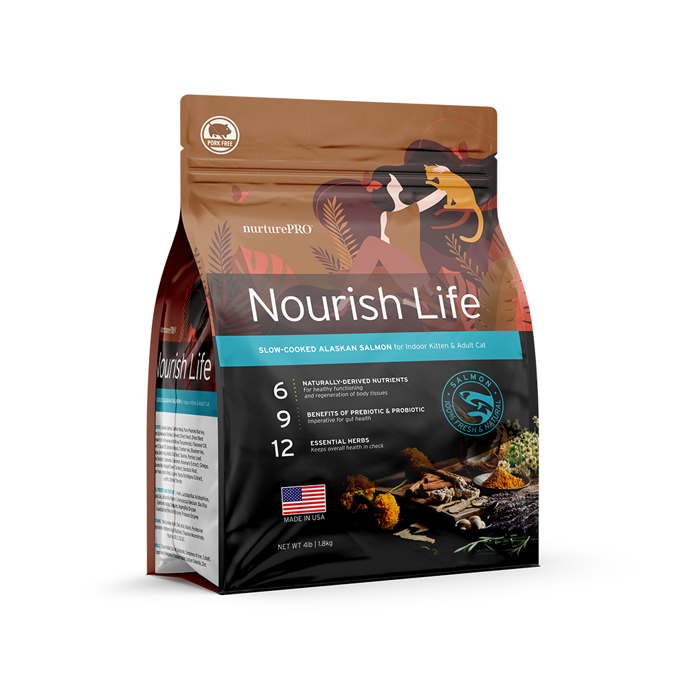 Nurture Pro Nourish Life Alaskan Salmon Indoor Kitten & Adult Formula Dry Cat Food 4lb
