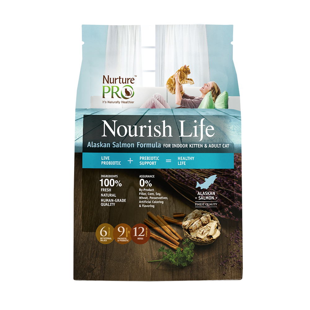 Nurture Pro Nourish Life Alaskan Salmon Indoor Kitten & Adult Formula Dry Cat Food 300g