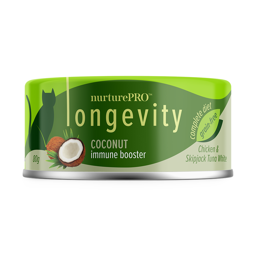 Nurture Pro Cat Longevity with Green Tea Essence GF Chicken & Skipjack Tuna White Meat Coconut 80g