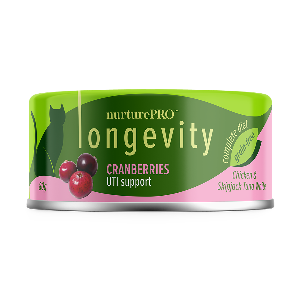 Nurture Pro Cat Longevity with Green Tea Essence GF Chicken & Skipjack Tuna White Meat Cranberries 80g