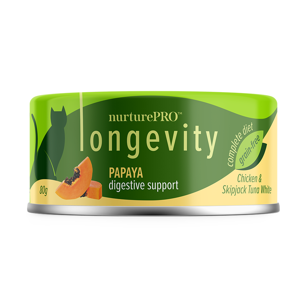 Nurture Pro Cat Longevity with Green Tea Essence GF Chicken & Skipjack Tuna White Meat Papaya 80g