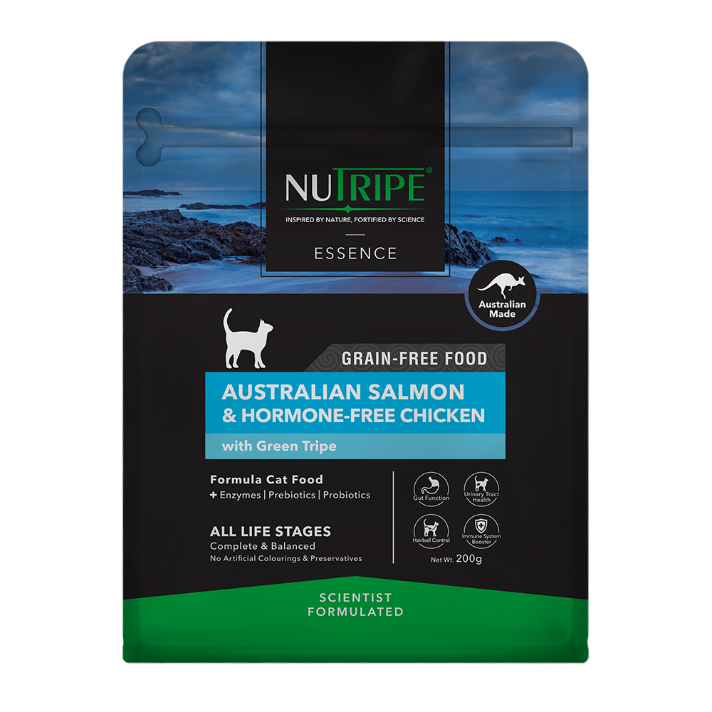 Nutripe Cat Essence Australian Salmon & Hormone-Free Chicken with Green Tripe 200g