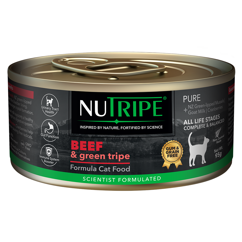 Nutripe Cat Gum & Grain Free Pure Beef & Green Tripe 95g