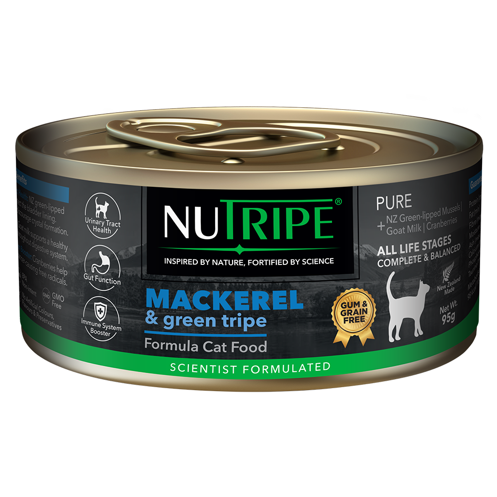 Nutripe Cat Gum & Grain Free Pure Mackerel & Green Tripe 95g