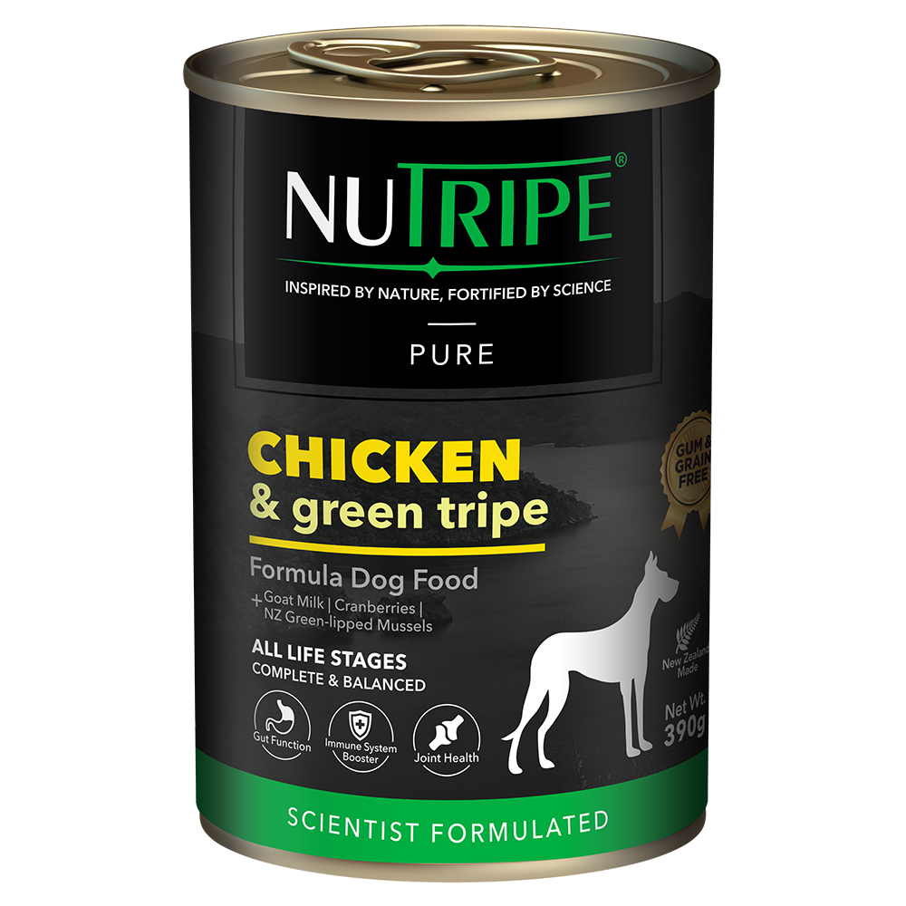 Nutripe Dog Gum & Grain Free Pure Chicken & Green Tripe 390g