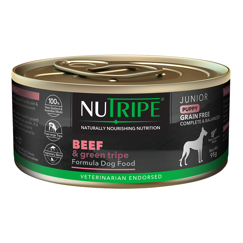 Nutripe Dog Puppy Junior Beef & Green Tripe 95g