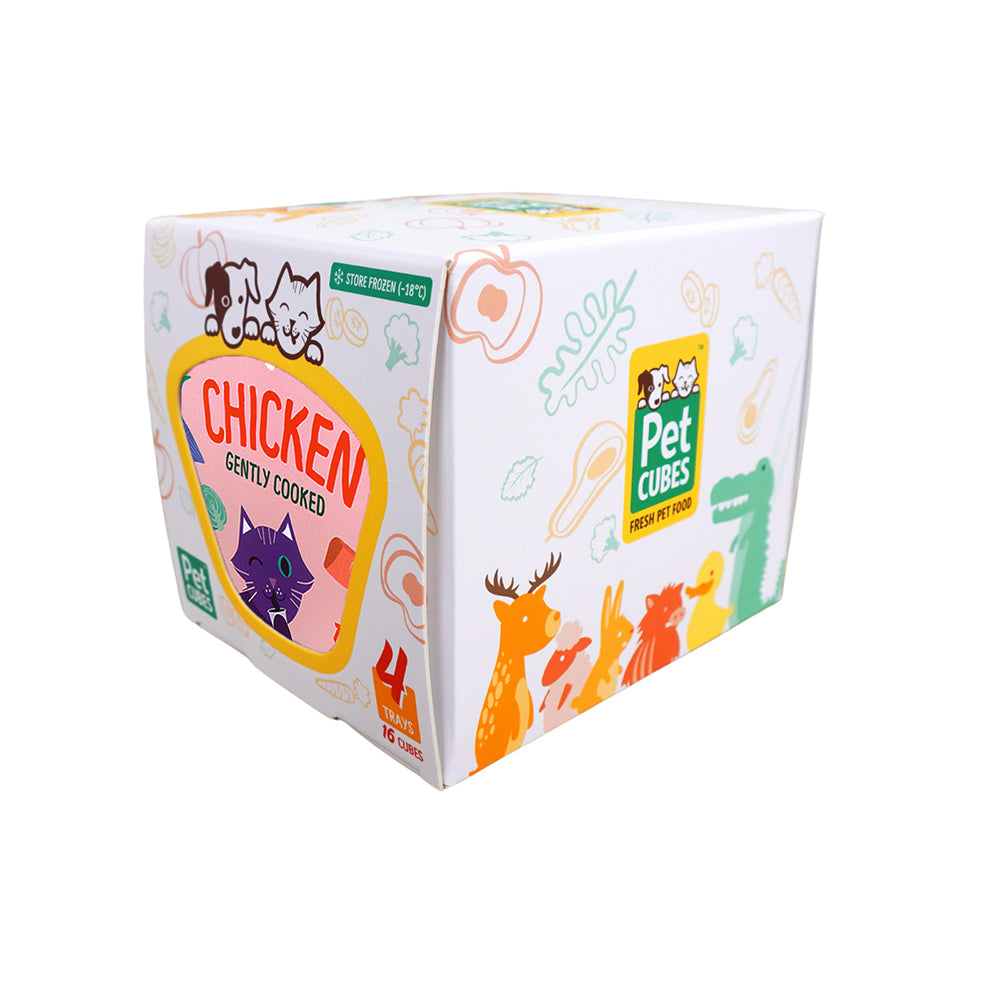 *FROZEN* PetCubes Cat Gently Cooked Chicken 1.28kg (4 x 320g)