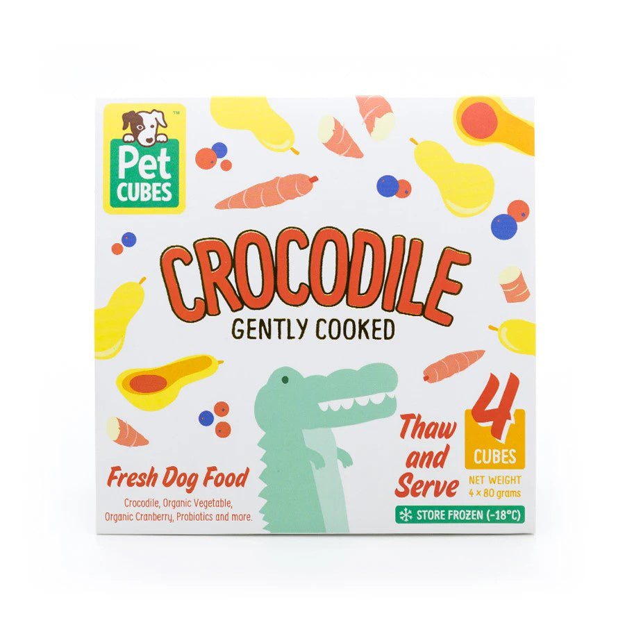 *FROZEN* PetCubes Dog Gently Cooked Premium Crocodile 2.24kg (7 x 320g)