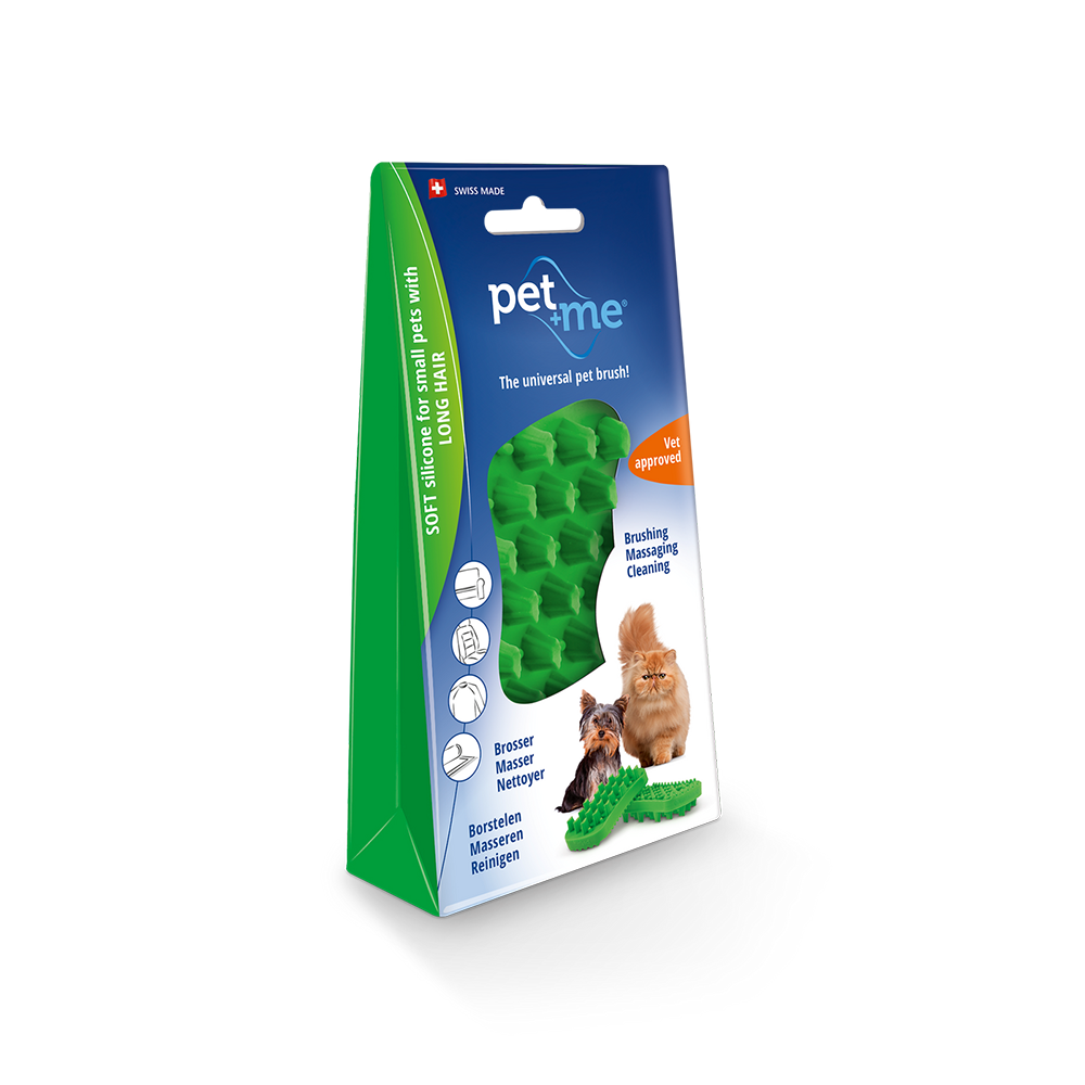 Pet+Me Soft Silicone Green Brush