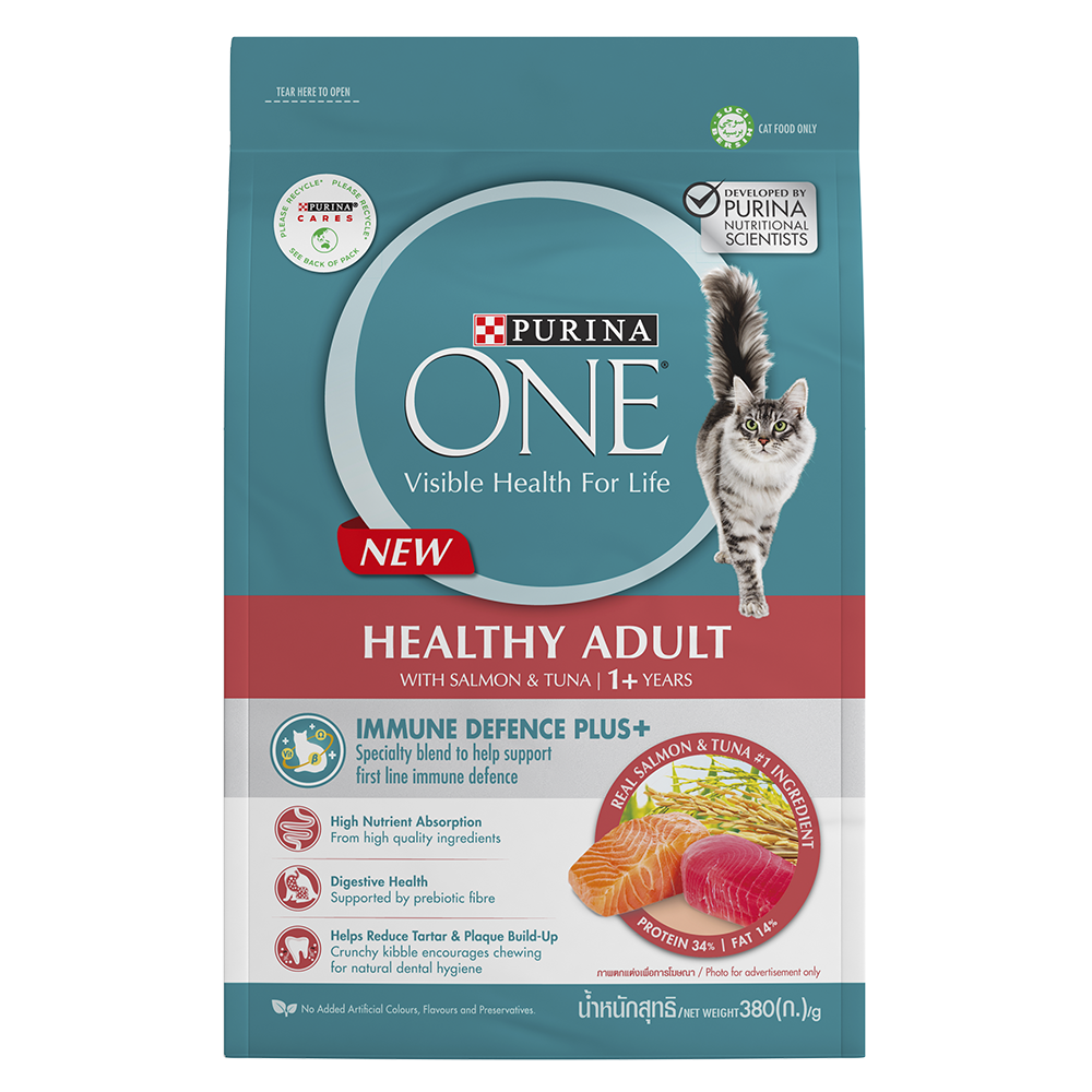 Purina One Healthy Adult Salmon & Tuna Dry Cat Food 380g