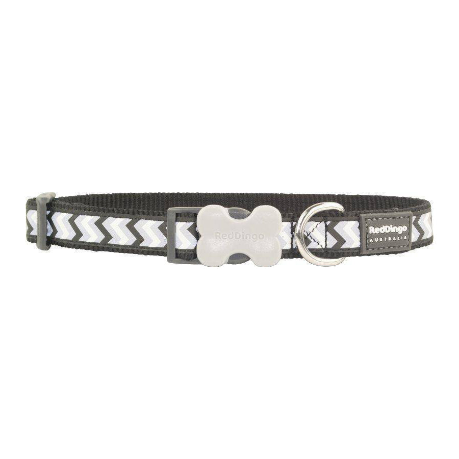 Red Dingo Dog Reflective Ziggy Collar Black L