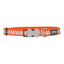 Red Dingo Dog Reflective Ziggy Collar Orange 15mm