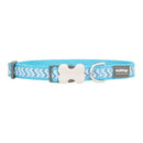 Red Dingo Dog Reflective Ziggy Collar Turquoise 15mm