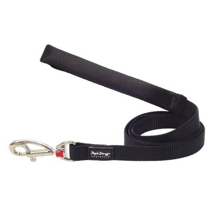 Red Dingo Dog Fixed Plain Lead Black (20mm x 1.2m)