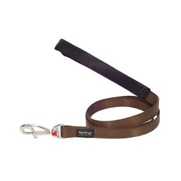 Red Dingo Dog Fixed Plain Lead Brown (20mm x 1.2m)