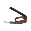 Red Dingo Dog Fixed Plain Lead Brown (25mm x 1.2m)