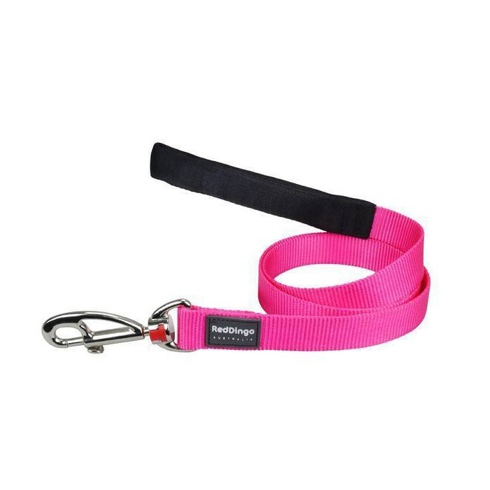 Red Dingo Dog Fixed Plain Lead Hot Pink (25mm x 1.2m)