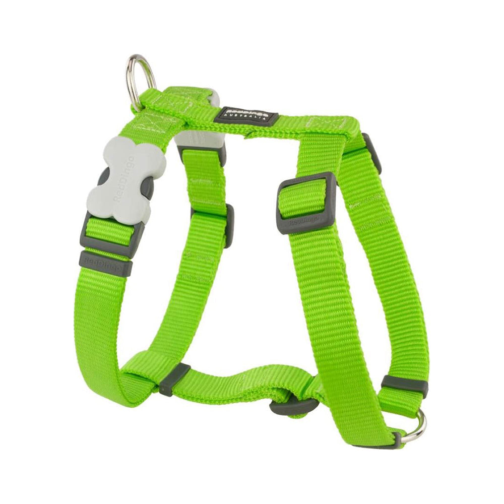 Red Dingo Dog Plain Harness Lime Green 15mm