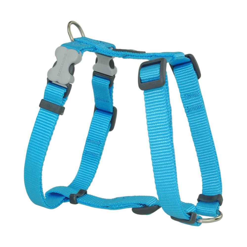 Red Dingo Dog Plain Harness Turquoise 15mm