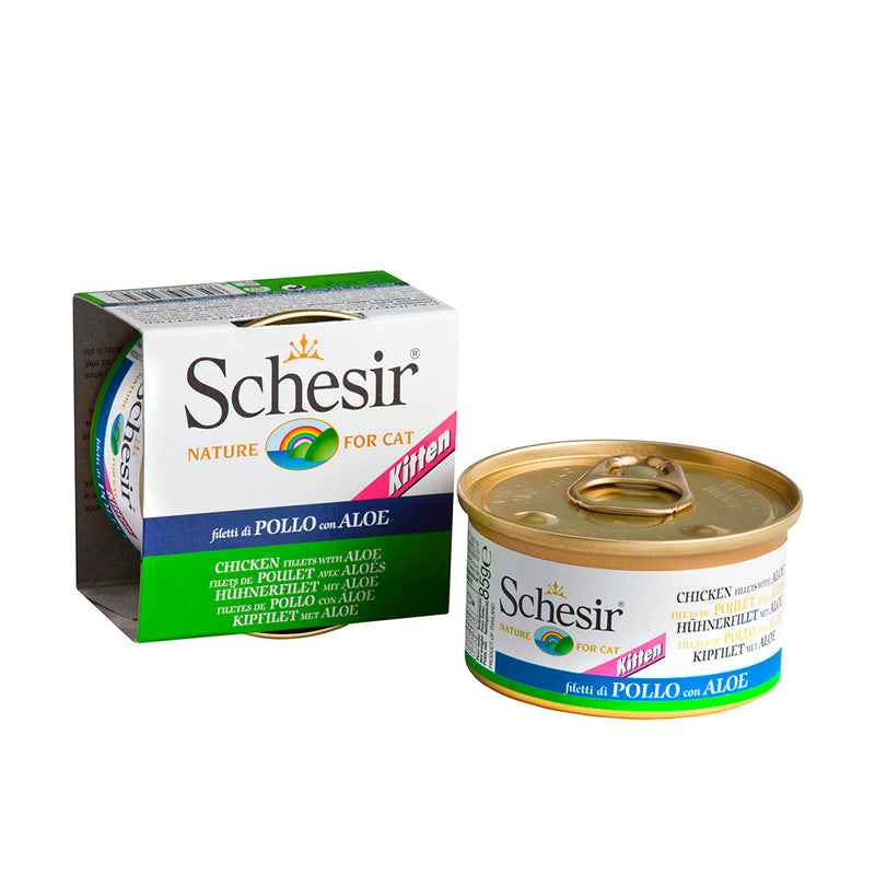 Schesir Nature Chicken Fillets with Aloe in Jelly For Kittens 85g