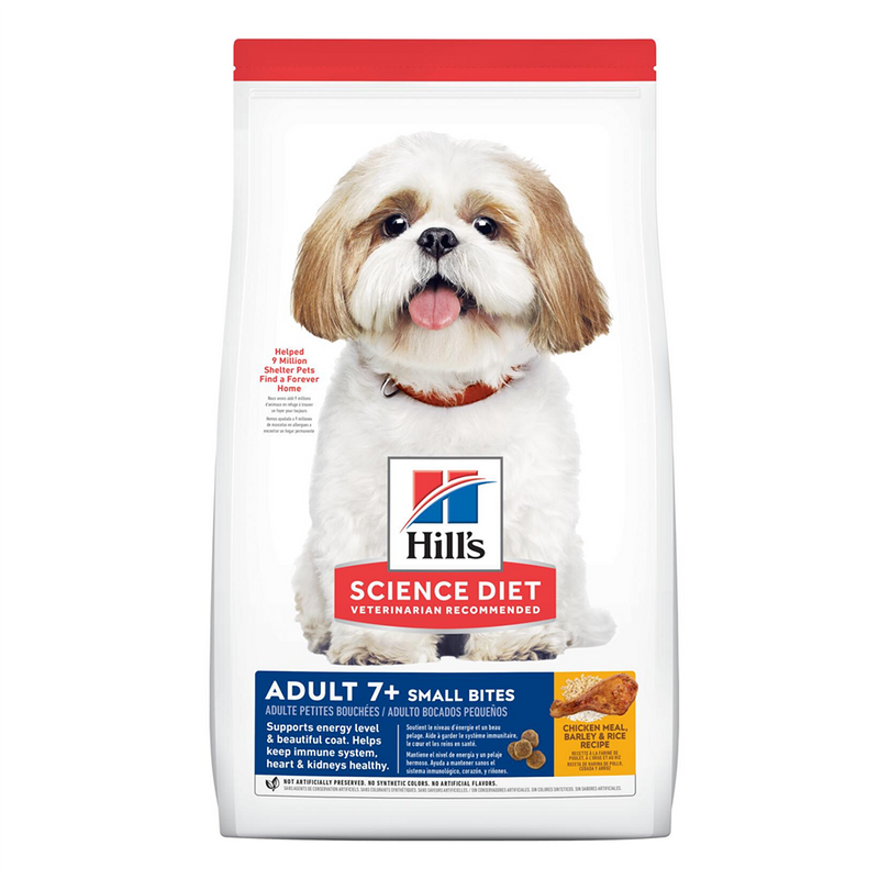 Hill's Science Diet Canine Mature Adult 7+ Chicken Meal, Barley & Brown Rice Small Bites 15lb